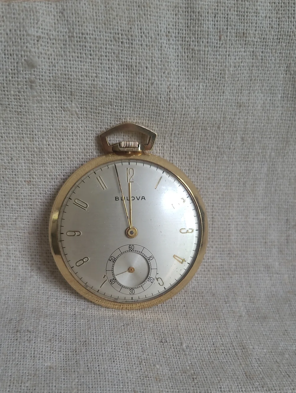 Vintage Bulova Goldplated Pocket Watch with Subdial